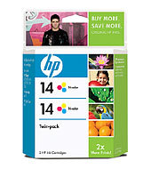 HP 14 2-pack Large Tri-color Ink Cartridges C9342FN 125 / 135