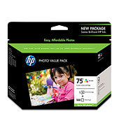 HP 75 Photo Value Pack-100 sht/4 x 6 in CG501AN