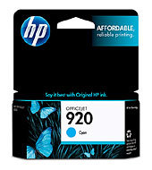 HP 920 Cyan Officejet Ink Cartridge CH634AN 6500 7000 8000